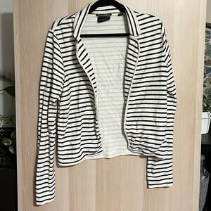 Maison Scotch White Striped Blazer
